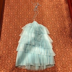 Forever 21 Women Blue ruffle dress- Size S